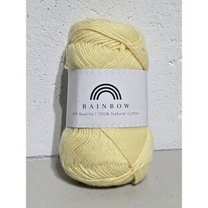 Hobbii Rainbow 8/4 Quality 100% Cotton Yarn - 1 Skein Color Light Yellow #53